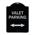 Signmission Valet Parking W/ Bidirectional Arrow Heavy-Gauge Aluminum Sign, 24" x 18", BS-1824-22751 A-DES-BS-1824-22751